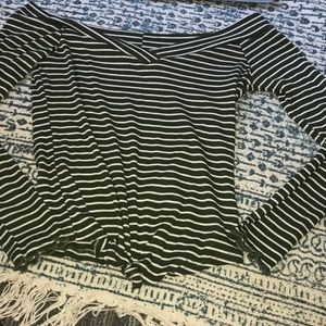 Off the shoulder green top!